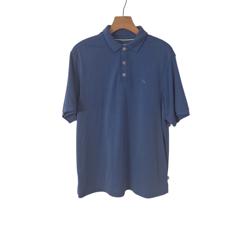 Tommy Bahama Polo Shirt‎ Golf Casual Preppy Blue Modal / Polyester Mens Small